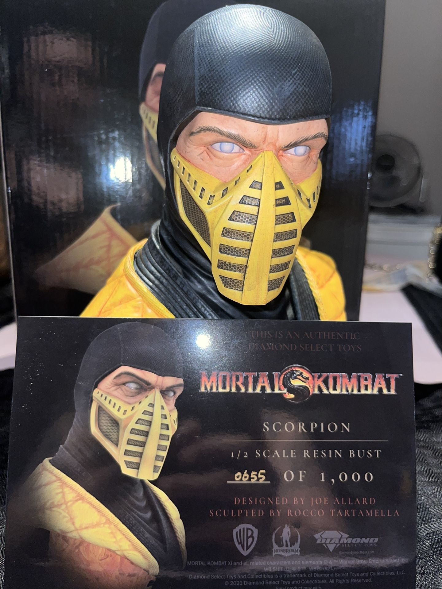 Mortal Kombat scorpion 1/2 scale resin bust 0655 of 1,000 statue