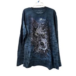 Vintage XL The Mountain Long Sleeve Wolf Shirt