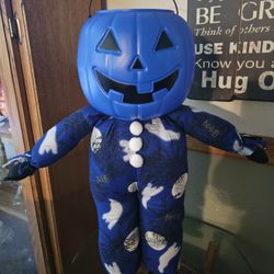 Halloween Pumpkin Pail Doll Standing Handmade NEW 
