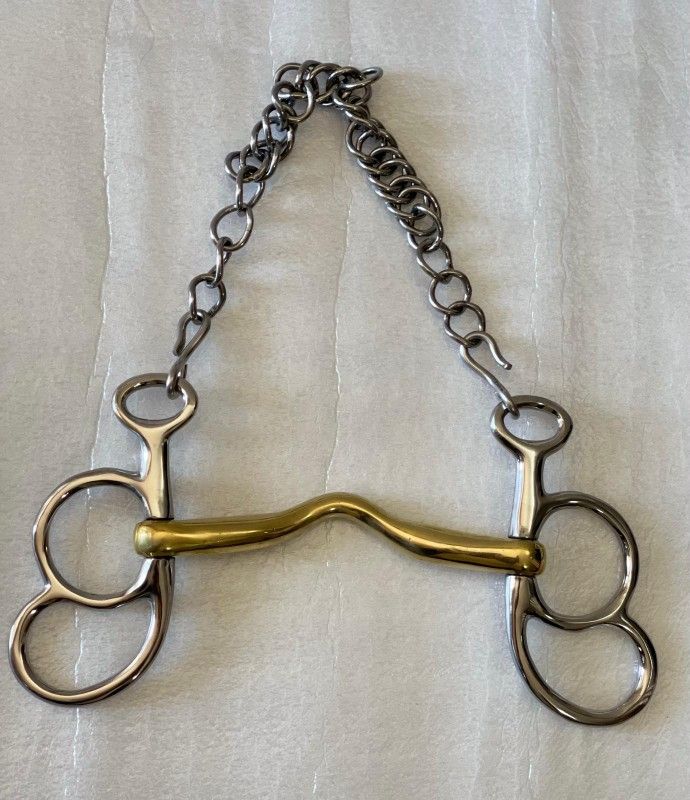 Horse Bit Stainless Steel & Gold Finish