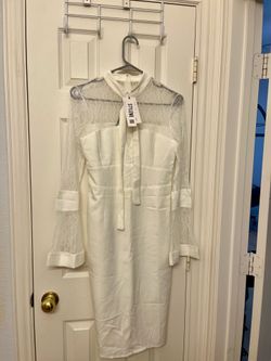 Brand new White Dress with Lace Sleeves