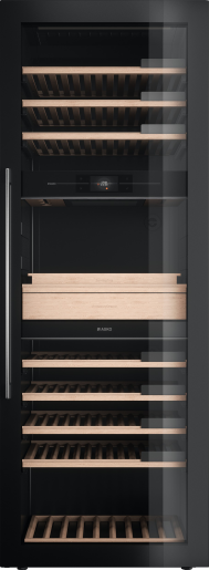 ASKO WCN311942G Freestanding or Fully Integrated Wine Storage, 3 Temp Zones, 190 Bottles, Serving Area, Soft Black Stainless - Scratch & Dent