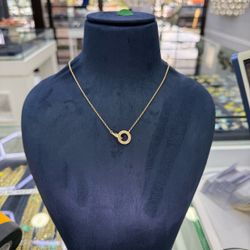 Chain and pendant 10k gold diamonds real natural
