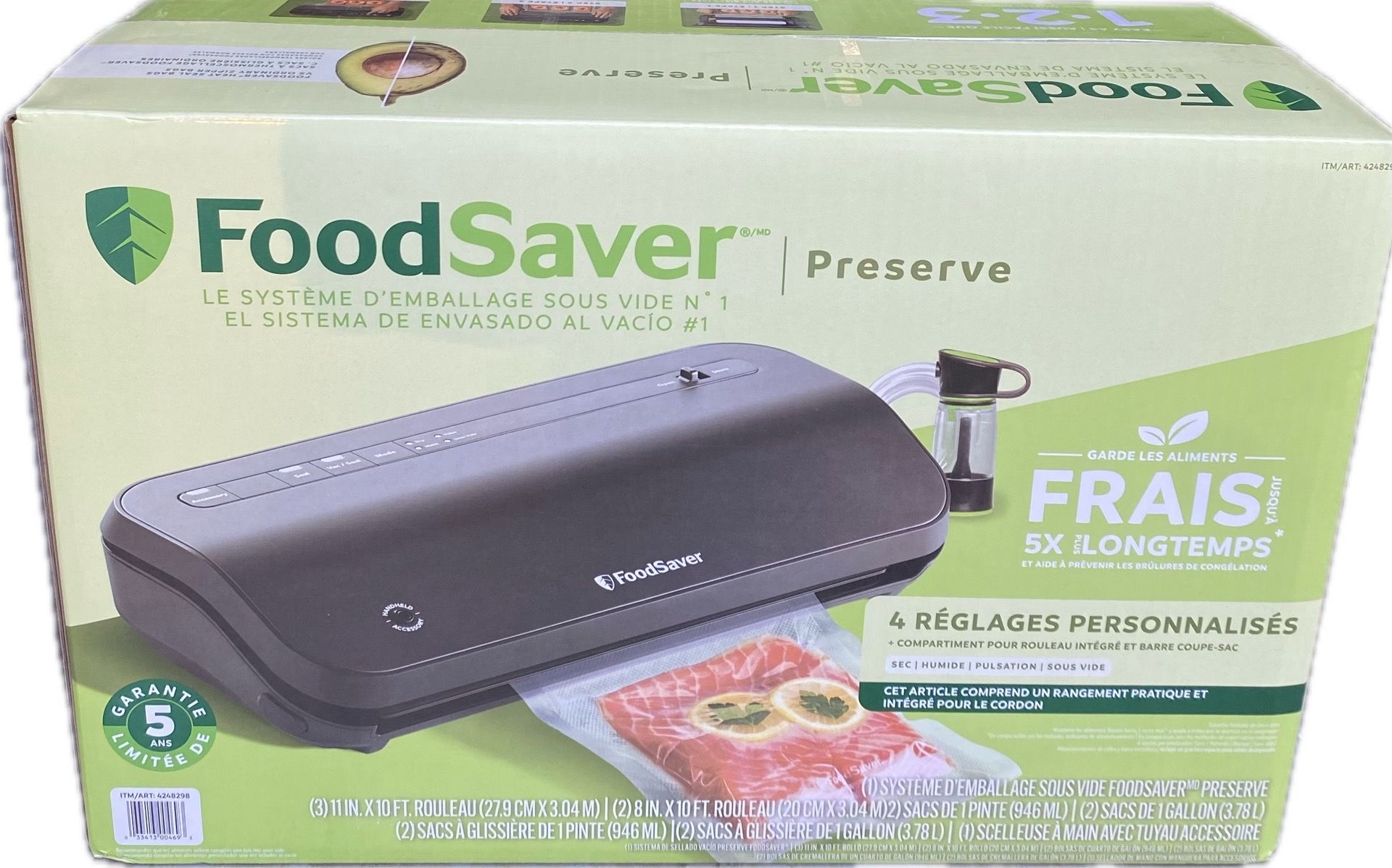 FoodSaver Preserve Vacuum Sealing System Starter Kit Bags Rolls Black VS2280