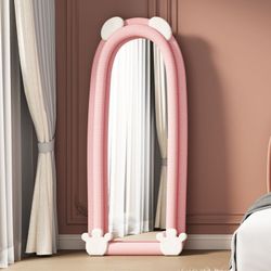Arched Full Length Mirror, Floor Mirror with Stand, Wall Mirror Full Length, Standing Mirror Full Length, Wall-Mounted Mirror for Bedroom Living Room 