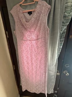 Connected Apparel Pink Lace Sequin Dress