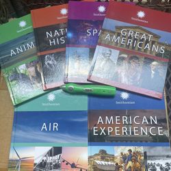 Smithsonian Interactive Library - 6 Hardcover Books:-Natural History-American Experience-Space-Animals-Great Americans-Air Includes 1 Electro