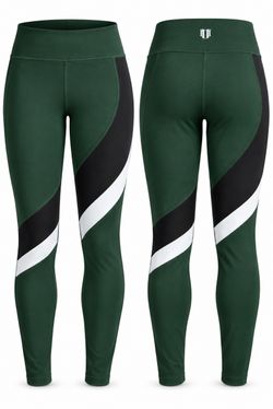 EleVen by Venus Williams Women’s Large Hunter Green Black White Leggings Made USA
