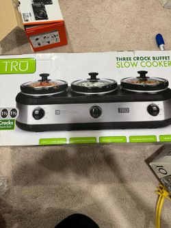 TRU Three crock Buffet slow Cooker