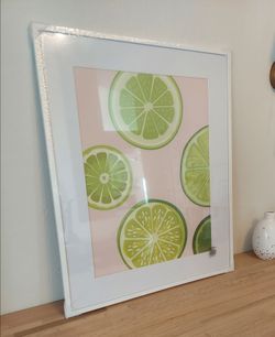 Large white solid wood picture frame with mat