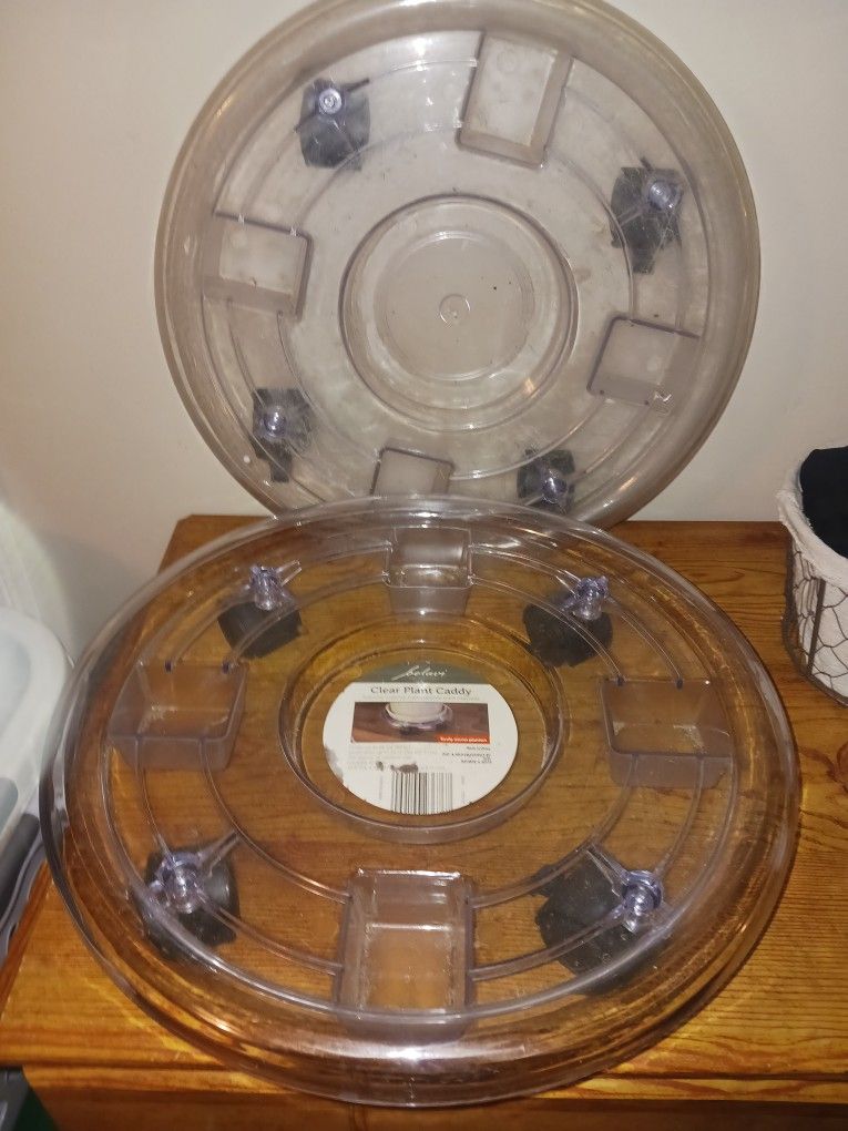 Set Of 2 Rolling Plant Caddies