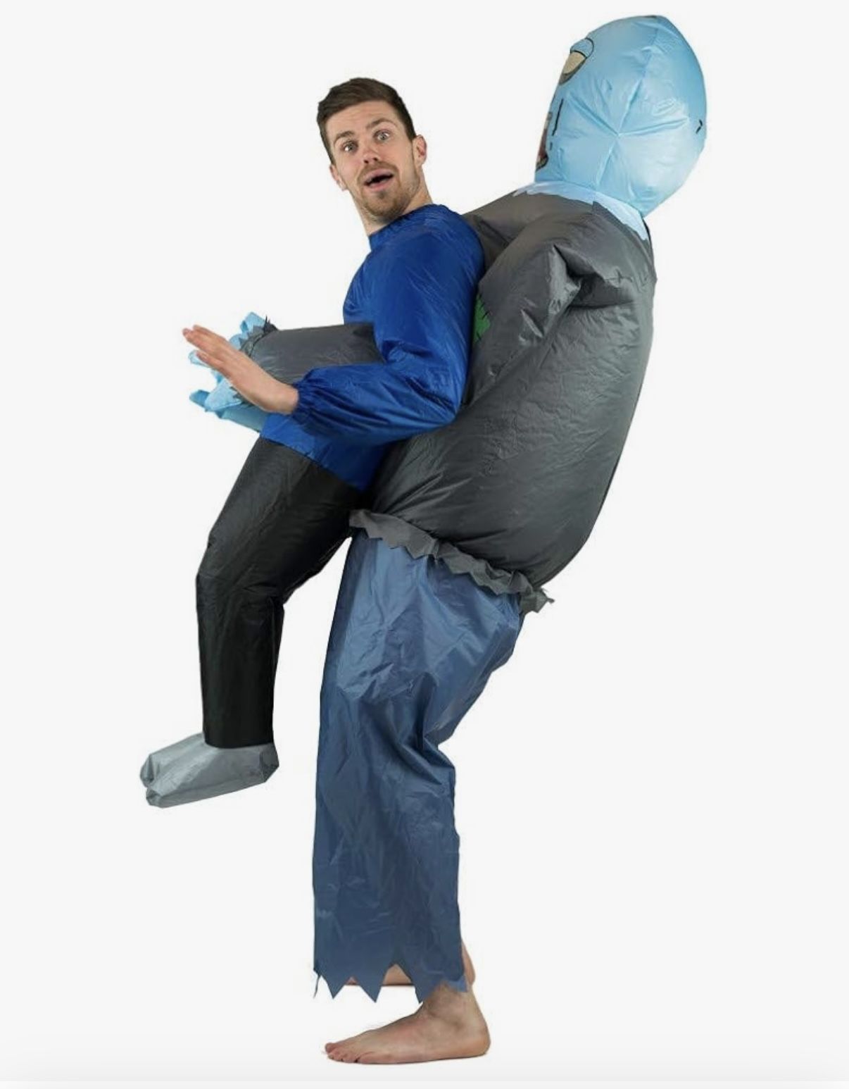 Scary zombie hostage inflatable Halloween costume for adults
