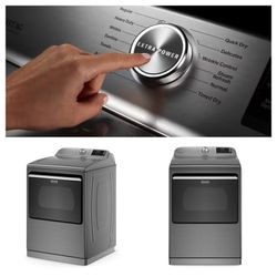 7.4 cu. ft. 240-Volt Smart Capable Metallic Slate Electric Vented Dryer with Hamper Door and Steam, ENERGY STAR