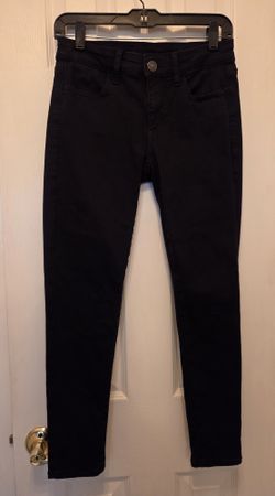 American Eagle Womens Black Skinny Jeans Size 4 Short