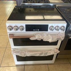 GE Cafe White Matte Double Oven