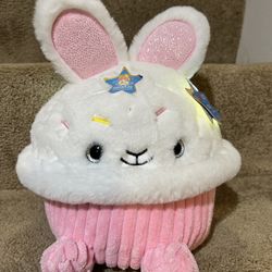 FAO Schwarz 12" Glow Brights Bunny Cupcake Plush new