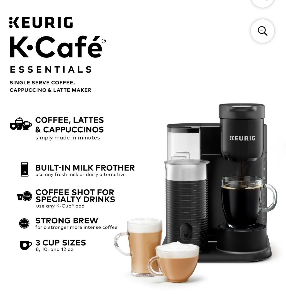 Keurig K Café Essentials Single Serve K Cup Pod Coffee Maker, Black