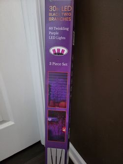 30in LED Black/Purple Twig Branches 3-Piece Set