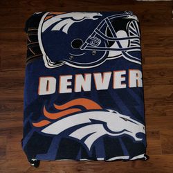 Broncos Throw Blanket Great Conditon