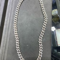 10k Solid Diamond Cuban Chain 20 Inch VS