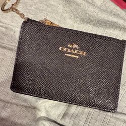 Coach Black Leather Keychain Pouch