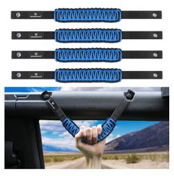 SEVEN SPARTA 4 Pack Roll Bar Grab Handles Compatible with Ford Bronco 2021 2022 2023 2024 2/4 Door, Paracord Grip Handle, Replacement for Bronco Inter