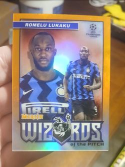 Romelu Lukaku Topps Merlin Chrome Soccer Card WIZARDS of THE PITCH #d /25