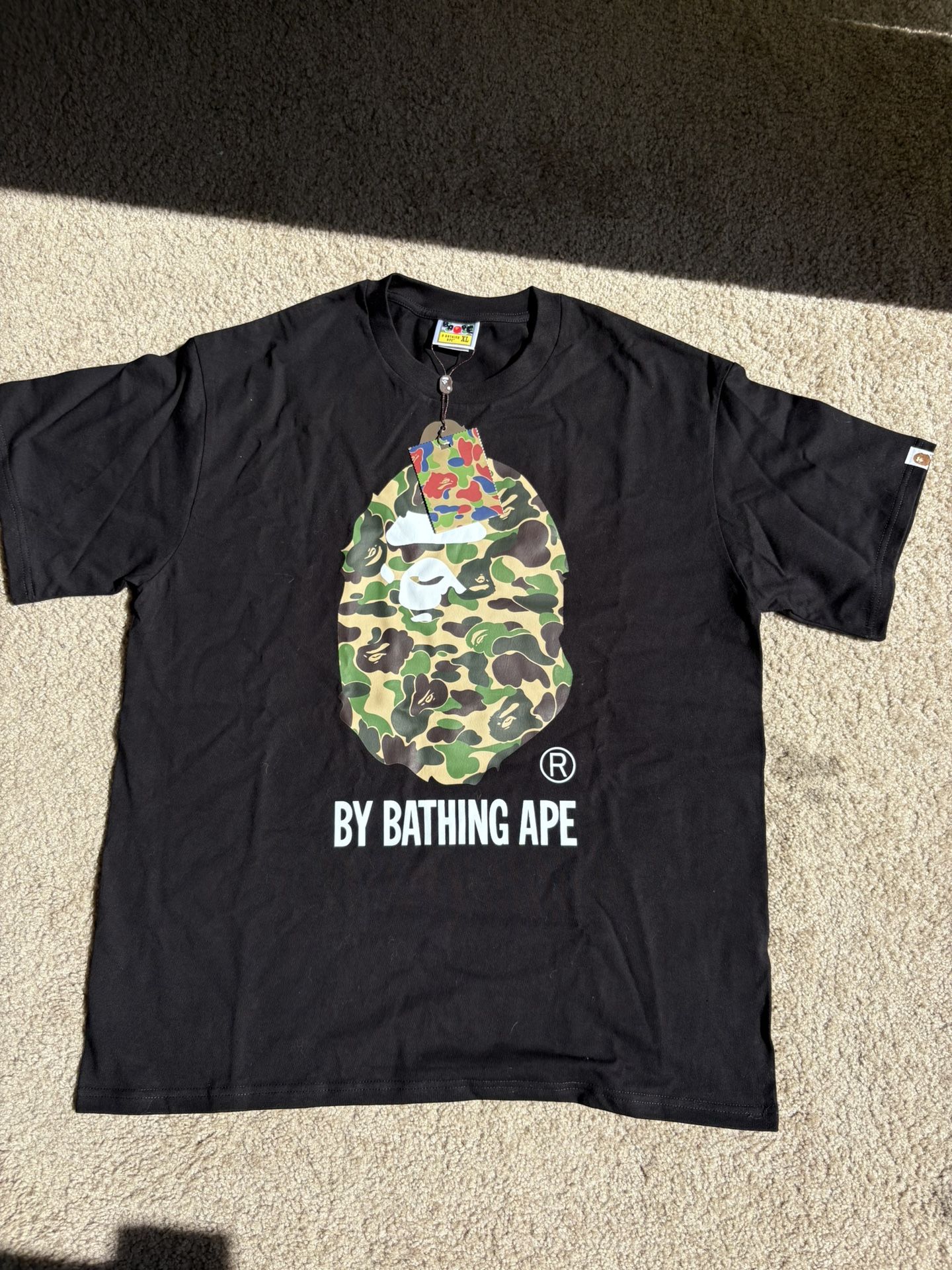 Black And Green Bape Tee Size X-Large