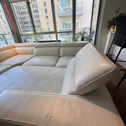 Modular U-shaped Italian Leather Sectional