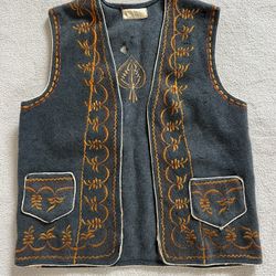 Vintage Wool Embroidered Vest