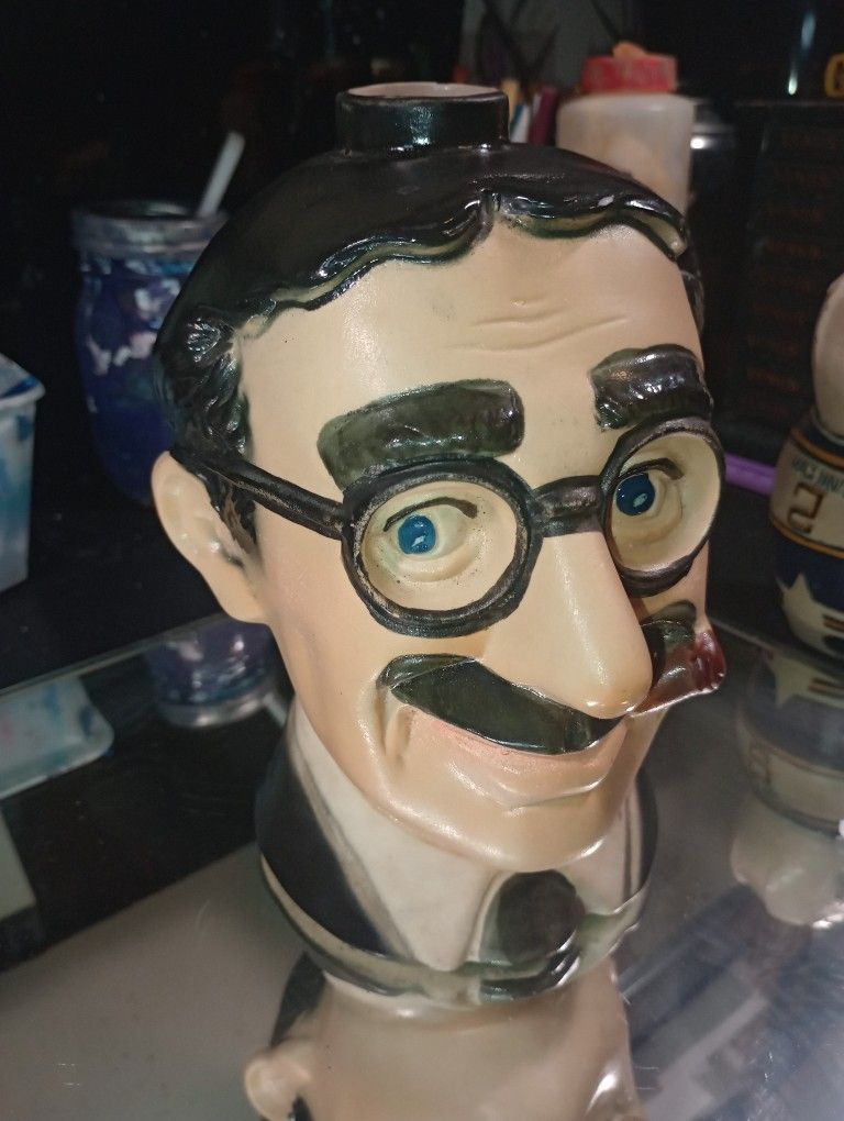 1977 Heritage China, Ezra Brooks Liquor Bottle. In The Likeness Of Groucho Marx