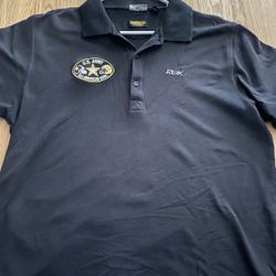 Army Reebok Black Embroidered Polo shirt Size Large United States America