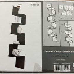 5 Tier Corner Wall Mount Storage Zigzag Storage Rack