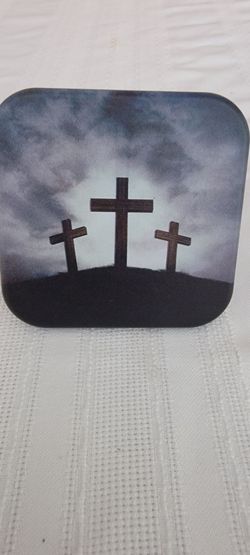 Three Crosses Religious Printed Truck Hitch Cover