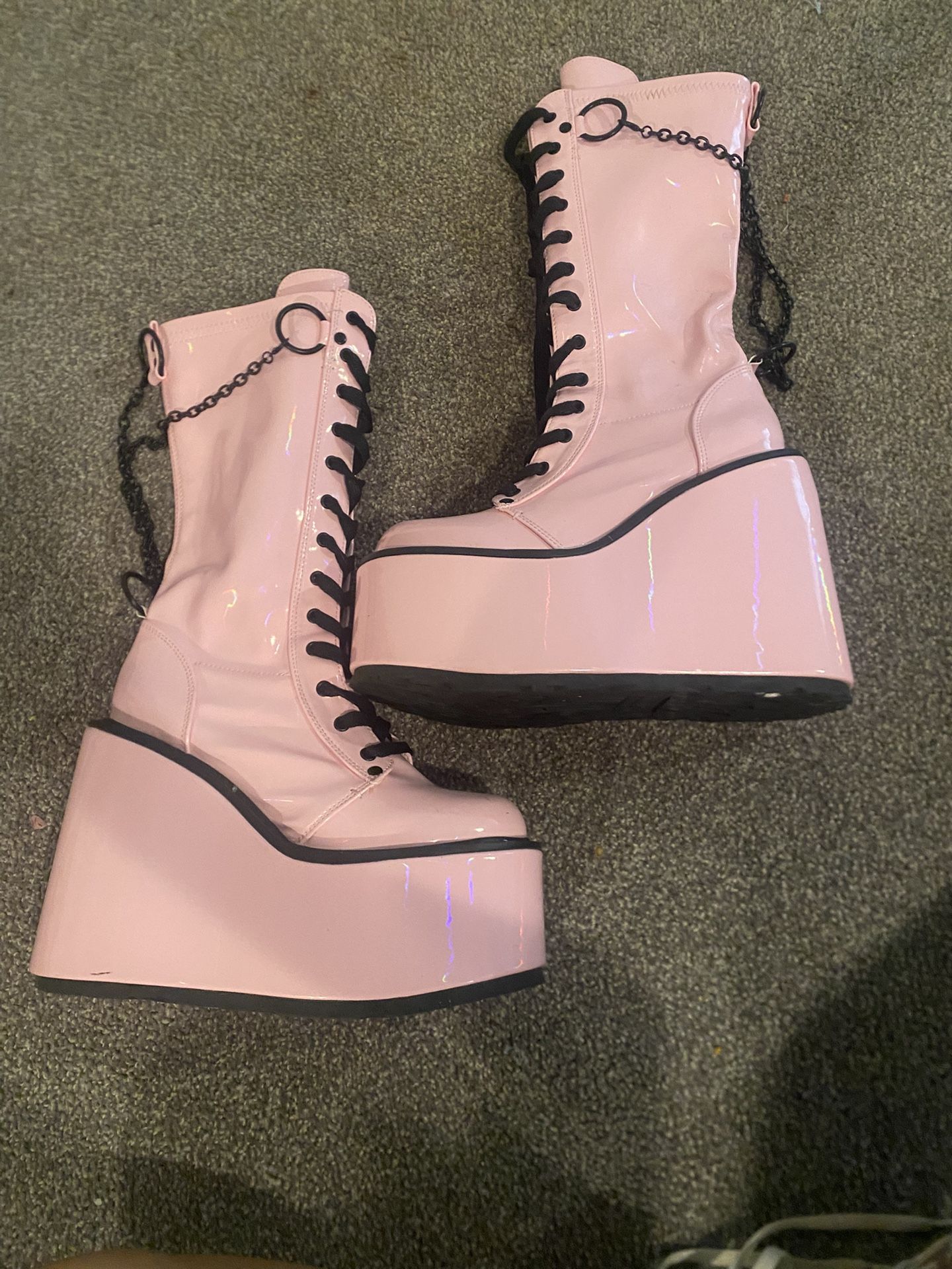 Pink Platform Boots