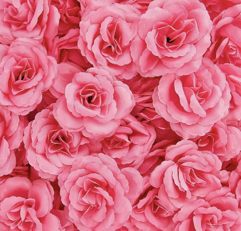 50 Pack | Pink Rose 3 Inch Silk Flower Heads Wedding Bouquet Centerpiece Decor - New