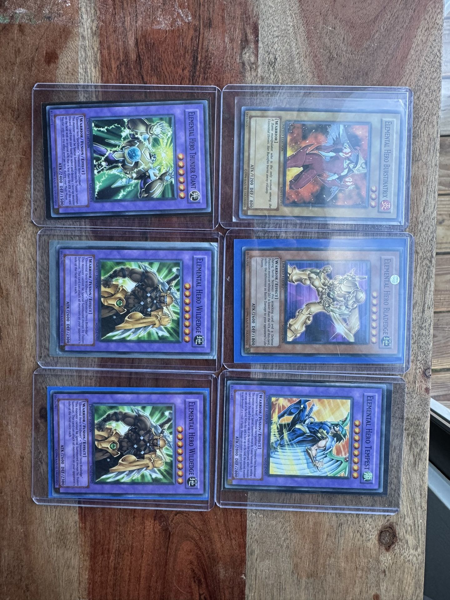 Yugioh Elemental Hero Mattel Figure Promo Cards Vintage Glossy Lot (burst,blade)