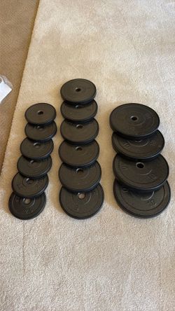 Set of 16 Cast Iron Weight Plates (10lb, 5lb, 2.5lb)