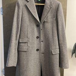 Benetton Mid Length Lana Wool Grey Jacket