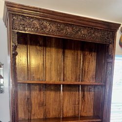 Huge Vintage Wood Bookcase