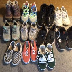 11 PAIR USED SNEAKER/SHOE LOT - RE-SELL STOCK - Nike, Vans, Hoka, Boots - $100 FIRM
