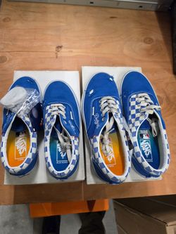 Vans x Dodgers Blue Checkerboard Low-Top Sneakers size 9.5 low 7 low and 10 high  NO TRADES