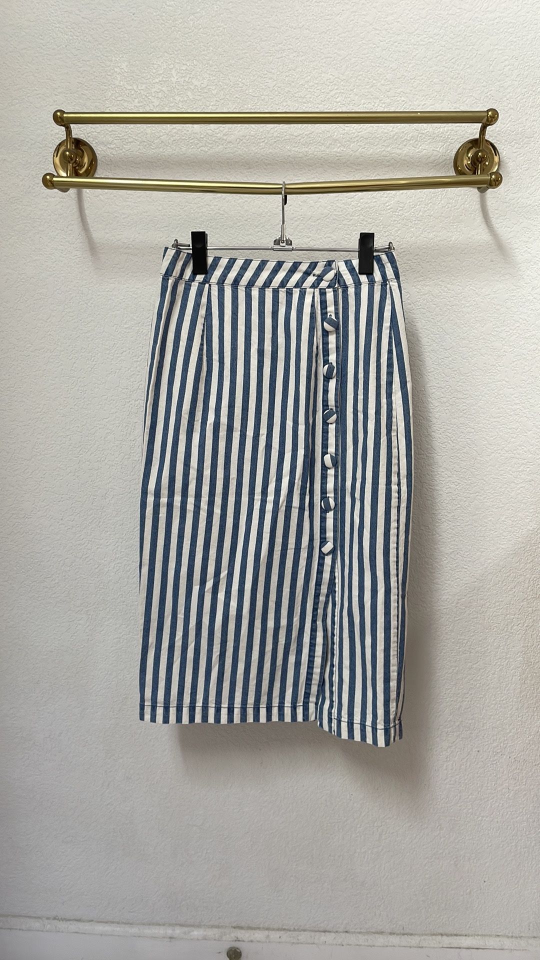 Forever 21 Blue & White Stripes Pencil Skirt