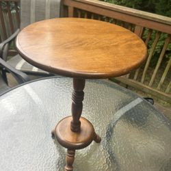 Ethan Allen Amer Trad Solid Maple Birch 3 Leg Pedestal Table Plant Stand Display