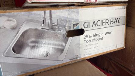 Glacier Bay 25” x 22” x 8” top mount stainless steel sink