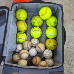 bag of baseballs, softballs and cones!