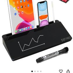 Desktop Whiteboard Dry Erase Board - Computer Keyboard Stand White Board Surface with Storage Desk O