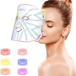 iTHERAU NIR 850nm Red Light LED Mask with 6 Colours, Light Therapy for Anti-Aging, Rejuvenating, Firming, Rechargeable and Suitable for All Skin Types