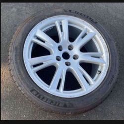 1 Only - 245/45zr19 5x4.72 5x120 Stock Split Spoke Tesla Model S X Bmw Wheel Rim With New Michelin Pilot Sport 4 90% Treads Tire 2023 DOT!!!!!!