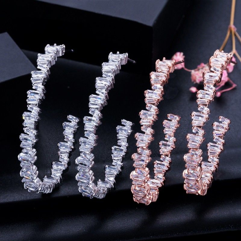 "Fashion Big Open Crystal Round Hoop Earrings for Women, VP1015